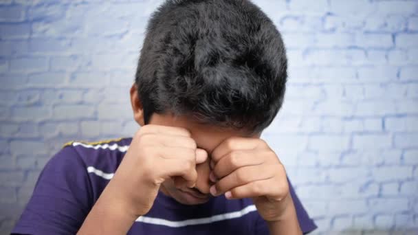Upset Teenage Boy Crying Looking — Vídeos de Stock