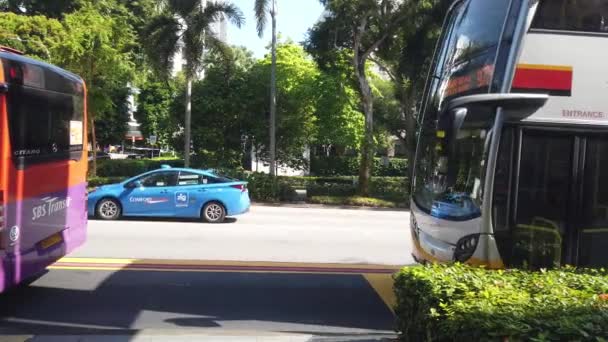 Singapore Juni 2022 Mensen Die Het Openbaar Vervoer Bus — Stockvideo