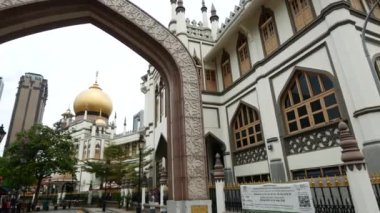Singapur 'daki Mescid Sultan' ın detaylı fotoğrafı. ,