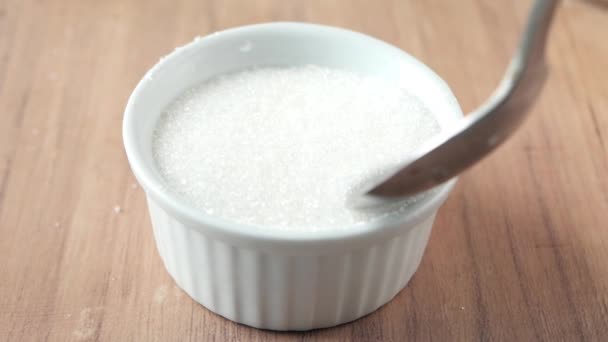 Slow Motion Picking White Sugar Spoon – Stock-video