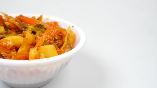 Homemade Chili Pickle Bowl White — kuvapankkivideo