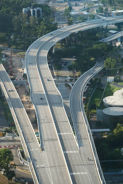 Top View Cars Road Singapore — Stock Photo, Image