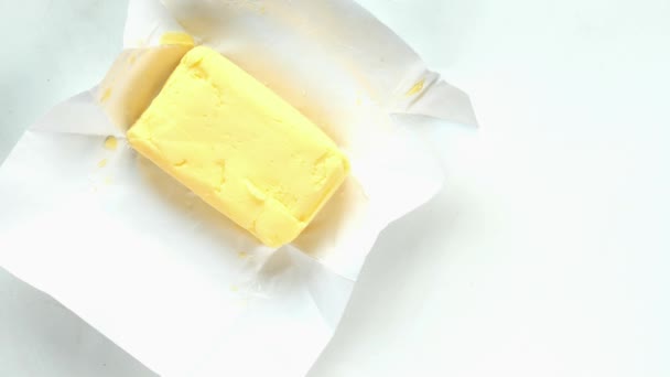Hand Pick Slice Butter Paper Table — Stock videók