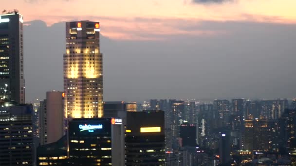 Vue Angle Bas Singapore Bâtiments Modernes Ville — Video