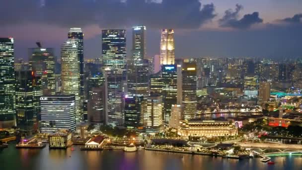 Vista Ángulo Bajo Singapore Edificios Modernos Ciudad — Vídeo de stock
