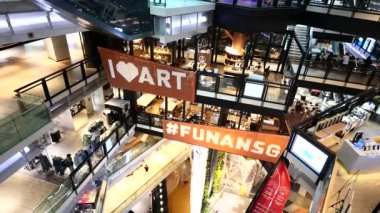 Singapur, Marina Körfezi 12 Haziran 2022 Marinalar Körfezi Kum Alışveriş Merkezi. .