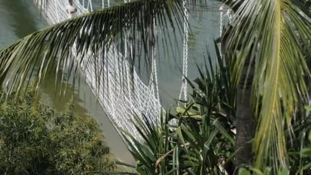 Top View Bridge Sentosa Island Singapore — стоковое видео