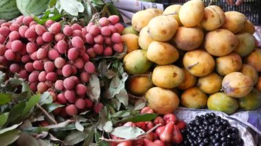 Taze Lychee masada. Yakın plan. .