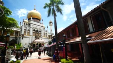Singapur 'daki Mescid Sultan' ın detaylı fotoğrafı. ,