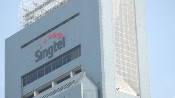 Singapore June 2022 Street View Singtel Company Logo — Stok video