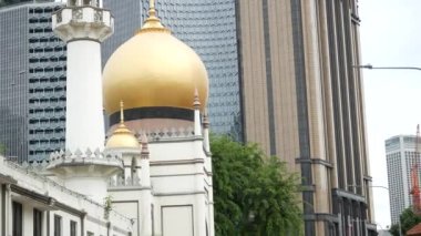 Singapur 'daki Mescid Sultan' ın detaylı fotoğrafı. ,