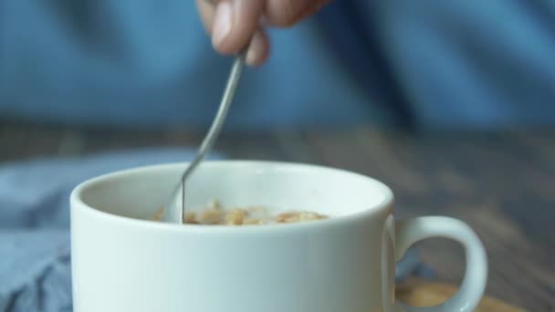 Granola Musli Milk Cup Table — Stock video