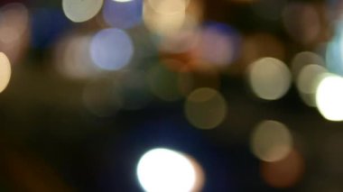 blur view of singapore city buildings at night ,