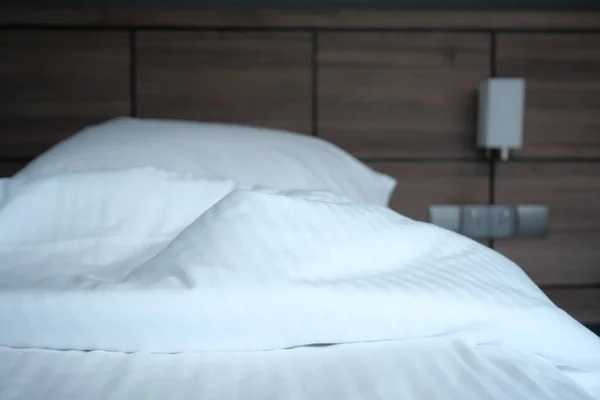 Cama Desordenada Mañana Temprano Cama Desordenada Después Despertar — Foto de Stock