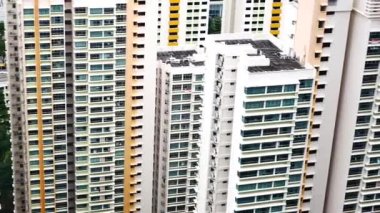 Singapur konut binalarının yüksek açılı görüntüsü ,