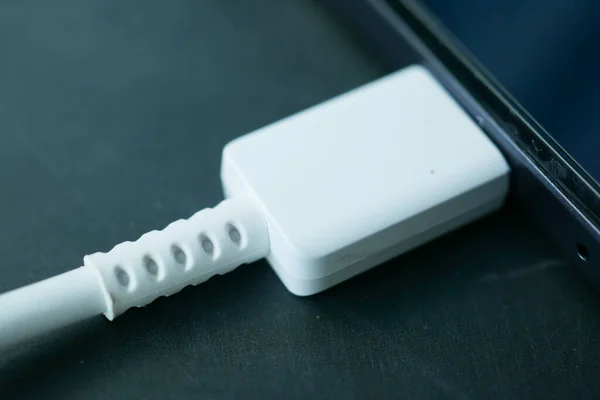 Charging Digital Tablet Cable White Background — Foto de Stock
