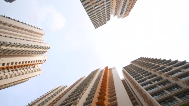 Low Angle View Signapore Residential Buildings Blue Sky — Vídeo de stock