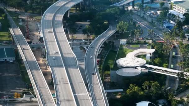 Vista Superior Carros Estrada Singapore — Vídeo de Stock