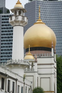 Singapur 'daki Mescid Sultan' ın detaylı fotoğrafı. ,