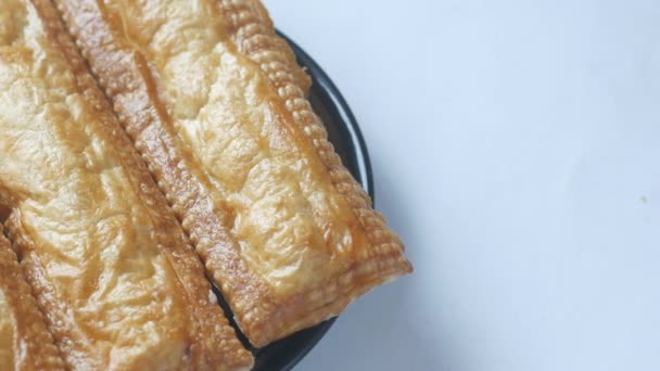 Наполовину Съел Кусочек Яблочного Пирога — стоковое видео