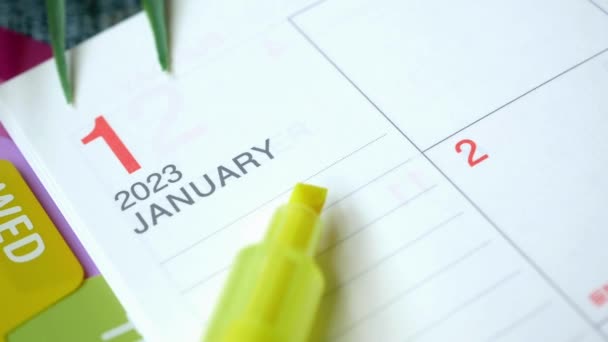 2023 Year Calendar Office Desk — Stock Video