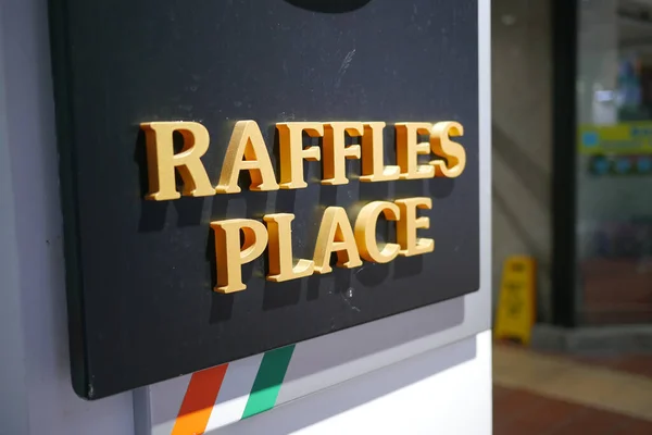 Singapore Raffles Place June 2022 Raffles Place Sign Buildings — стокове фото