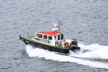 The Lisbon pilot is pictured on the River Tagus in Portugal.