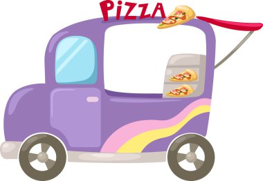 Italian pizza delivery car clipart