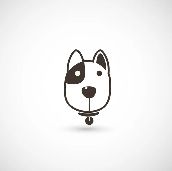 犬頭アイコン — ストックベクタ