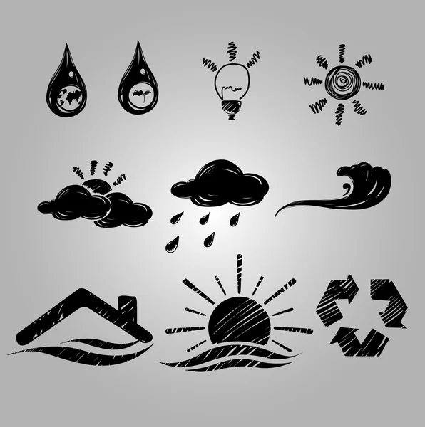 Eco icons set — Stock Vector