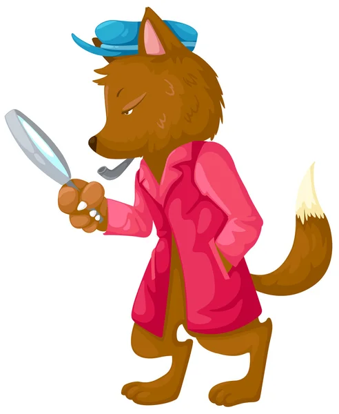 Detective Fox. — Vetor de Stock