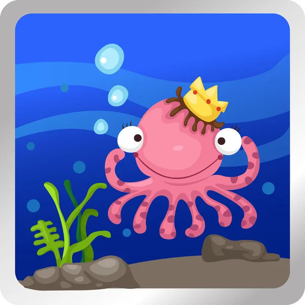 Octopus fundo subaquático — Vetor de Stock