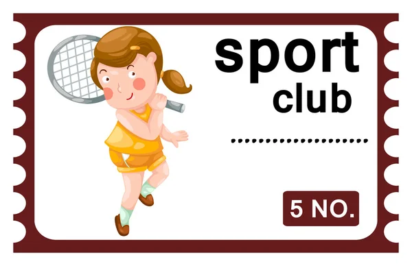 Ticket club deportivo — Vector de stock