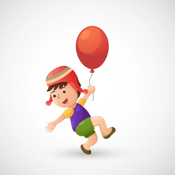 Niño niño con globo — Archivo Imágenes Vectoriales