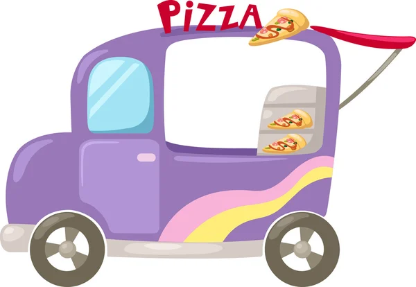 Italiano pizza entrega coche — Vector de stock