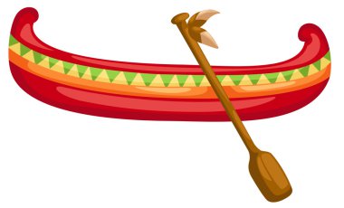 Canoe with Paddle clipart