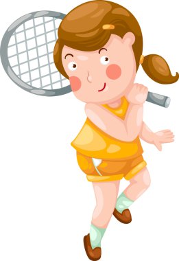 Tenis oynayan genç kız