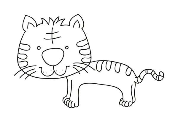 Tigre dibujado a mano — Vector de stock