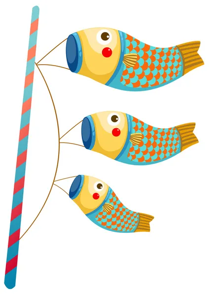 Japán koi ponty windsocks — Stock Vector