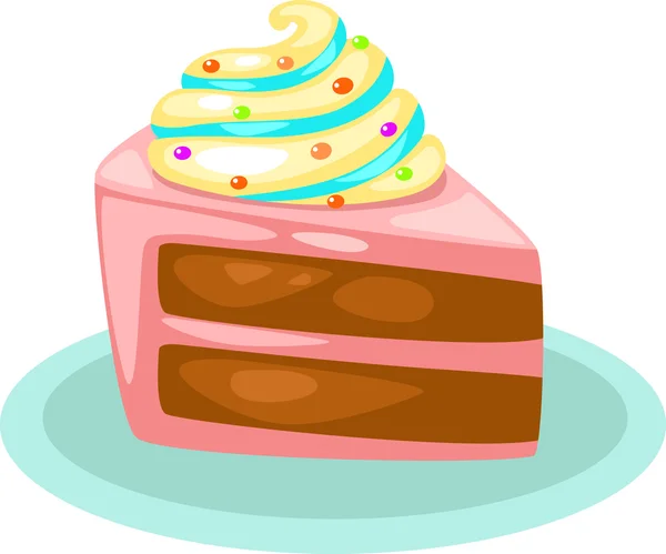 Pastel en el plato — Vector de stock