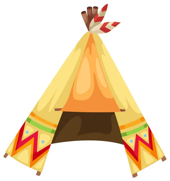 Kızılderililer çadır cartoon — Stok Vektör