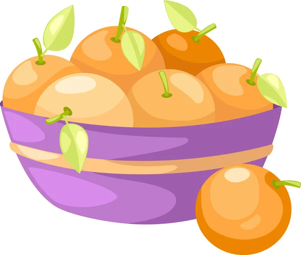 Oranges in basket — Stock Vector