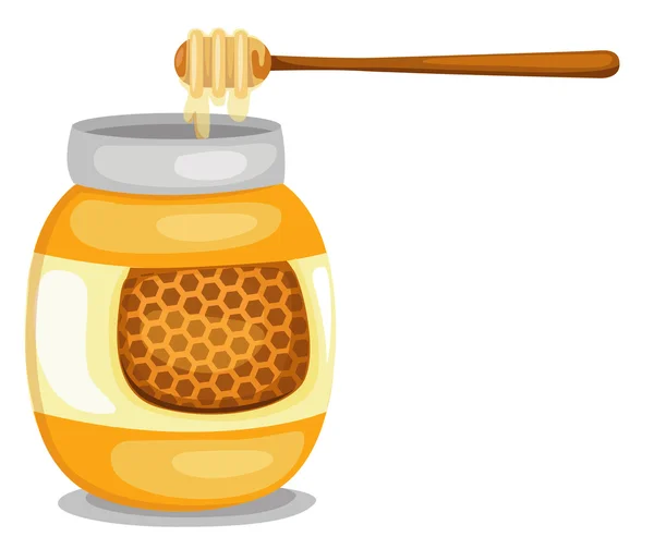 Jar with honey — Stock Vector