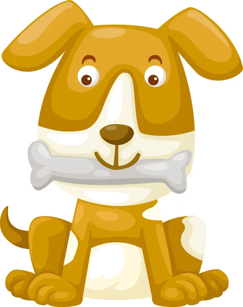 Dog with bone — Stock Vector