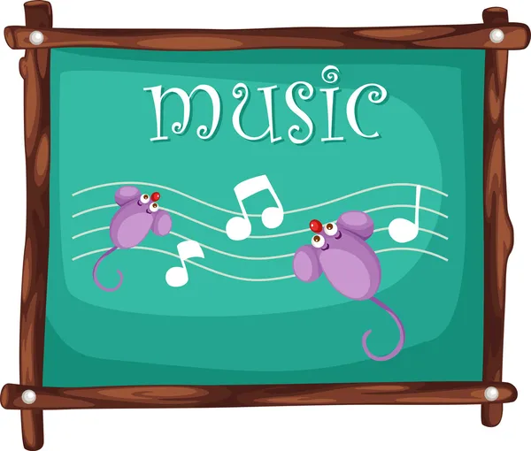 Notas musicales en pizarra — Vector de stock