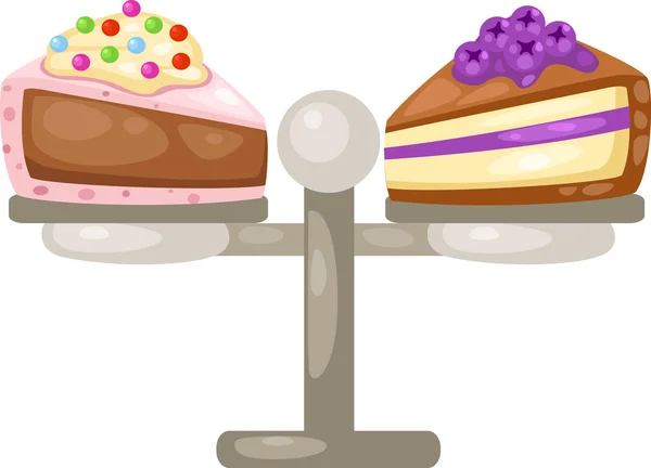 Isolerade skivad tårta — Stock vektor