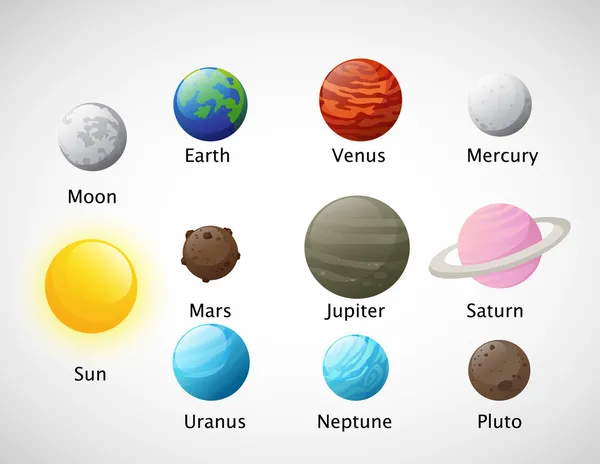 Iconos del sistema solar — Vector de stock