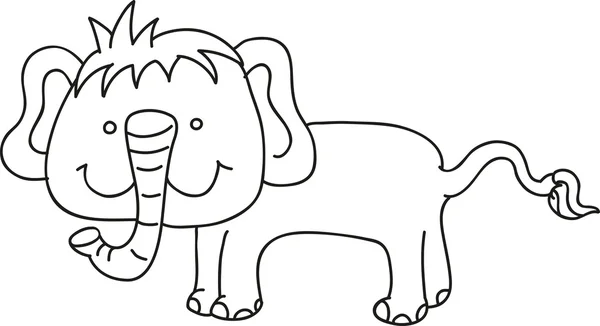 Elefante disegnato a mano — Vettoriale Stock