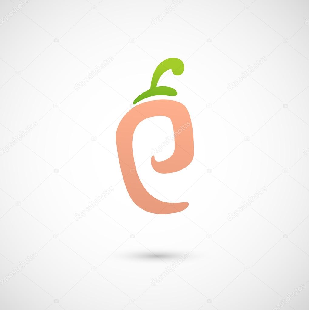 Peach Icon - alphabet shape P