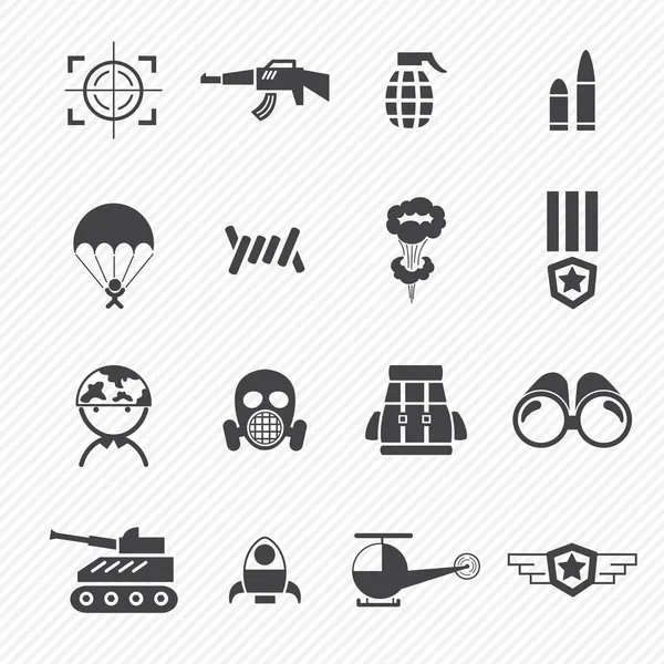 Iconos militares y de guerra — Vector de stock